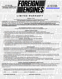 Transmission Warranty